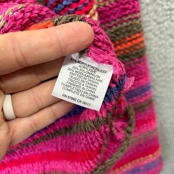 SIGRID OLSEN SPORT Sweater Womens L Large Pink Striped Pullover Casual Multi - Picture 6 of 11